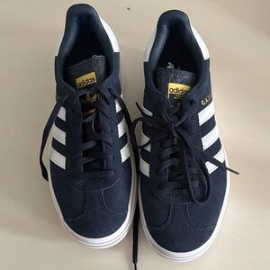 Adidas Women’s Dark Blue and White Gazelle Bold